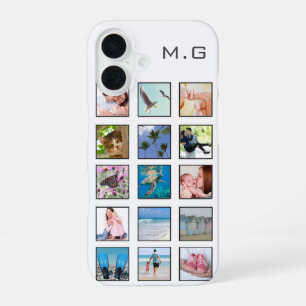 Classic Multiple Square Custom Photo Collage iPhone 16 Case