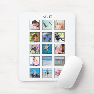 Classic Multiple Square Custom Photo Collage Mouse Mat