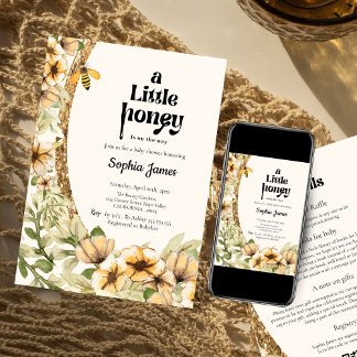 Classic | Mummy to bee |A little honey baby shower Invitation