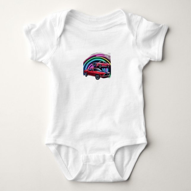 classic muscle car baby bodysuit (Front)