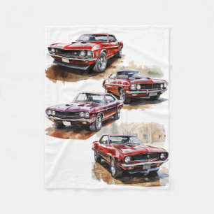 Classic Muscle Car Fleece Blanket