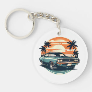 Classic Muscle Car Retro Vintage Style Key Ring
