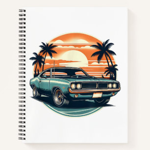 Classic Muscle Car Retro Vintage Style Notebook