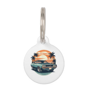 Classic Muscle Car Retro Vintage Style Pet Tag
