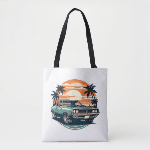 Classic Muscle Car Retro Vintage Style Tote Bag