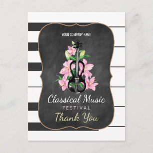 Classic Music Festival Chalkboard Thank You Postcard