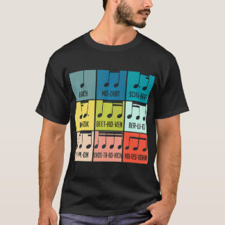 Classic Musical Notes Music Sheet Composer T-Shirt