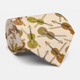 Classic Musical Violins and Bows  Tie