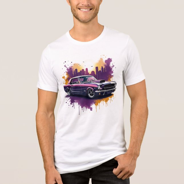 Classic Mustang Muscle Car T-Shirt  Tri-Blend Shirt (Front)