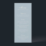 Classic Muted Blue Elegant Wedding Menu<br><div class="desc">Classic wedding menus featuring a simple and timeless design with elegant script and traditional serif fonts.</div>