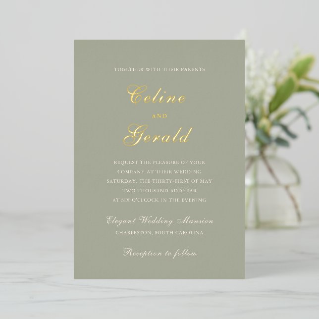 Classic Muted Green Elegant Wedding (Standing Front)