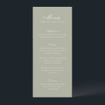 Classic Muted Green Elegant Wedding Menu<br><div class="desc">Classic wedding menus featuring a simple and timeless design with elegant script and traditional serif fonts.</div>