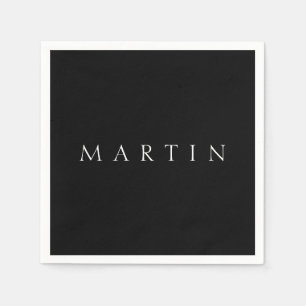 Classic Name (or word) Black & White Napkin