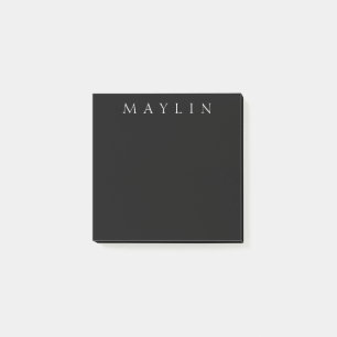 Classic Name or Word   Black & White Post-it Notes