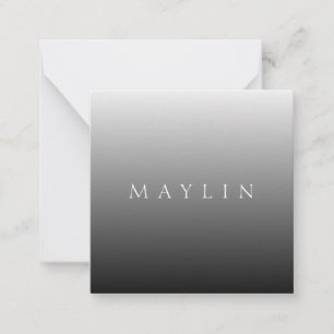 Classic Name or Word Gradient Grey Card