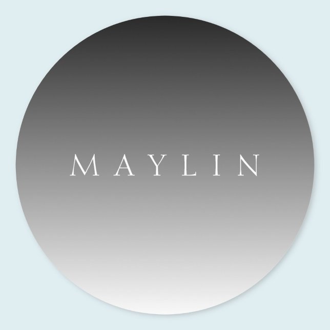 Classic Name or Word | Gradient Grey Classic Round Sticker (Creator Uploaded)