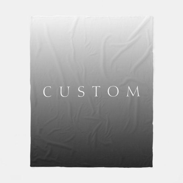 Classic Name or Word | Gradient Grey Fleece Blanket (Front)