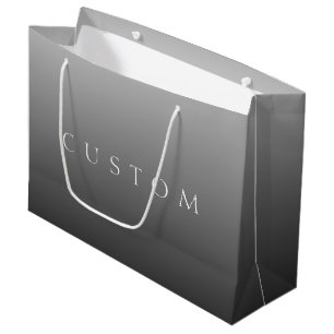 Classic Name or Word Gradient Grey Large Gift Bag