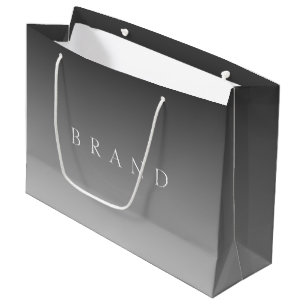 Classic Name or Word Gradient Grey Large Gift Bag
