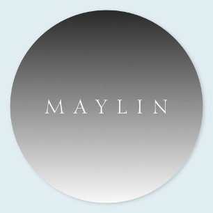 Classic Name or Word   Gradient Grey Round Sticker