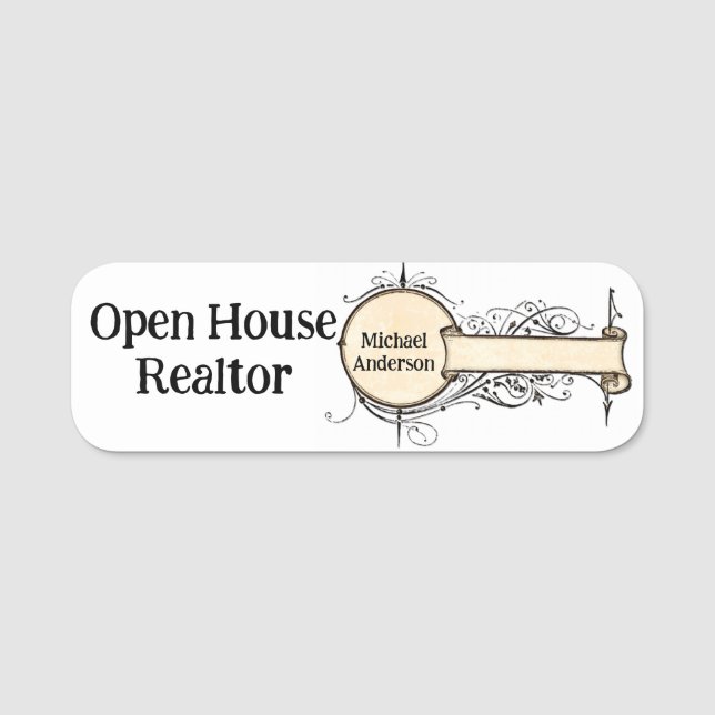 Classic Name Tag Realtor Real Estate  (Front)