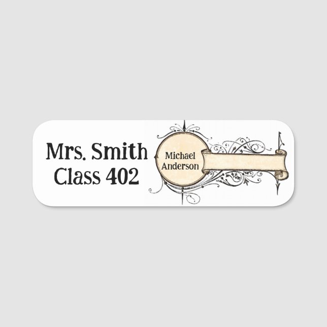 Classic Name Tag School Tags  (Front)