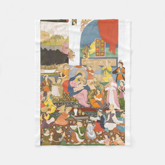 Classic Nativity Scene – Sacred Heritage Fine Art Fleece Blanket (Front)