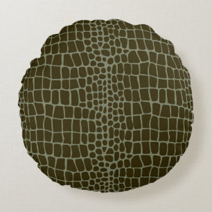 Classic Natural Crocodile Leather Texture Round Cushion