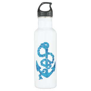Classic Nautical Anchor and Rope Navy Art 710 Ml Water Bottle