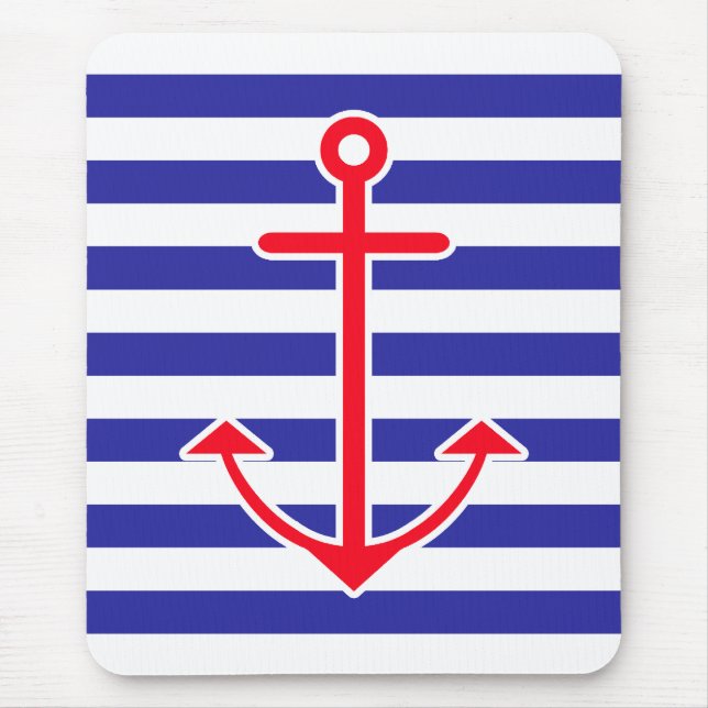 Classic Nautical Anchor Mouse Mat (Front)
