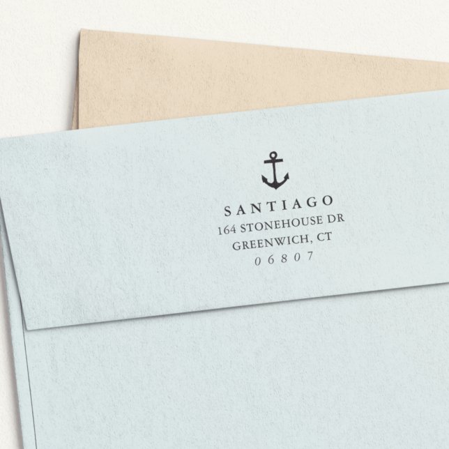 Classic Nautical Anchor Return Address Self-inking Stamp (Creator Uploaded)
