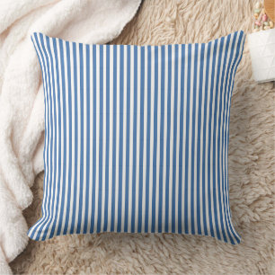 Classic Nautical Blue and White Ticking Stripe Cushion