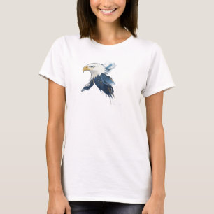 Classic Navy Abstract Eagle Art Design T-Shirt