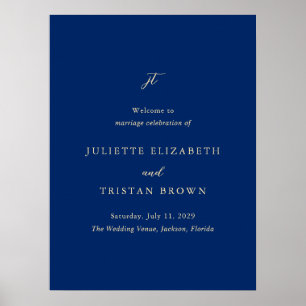 Classic Navy and Cream Wedding Welcome Sign