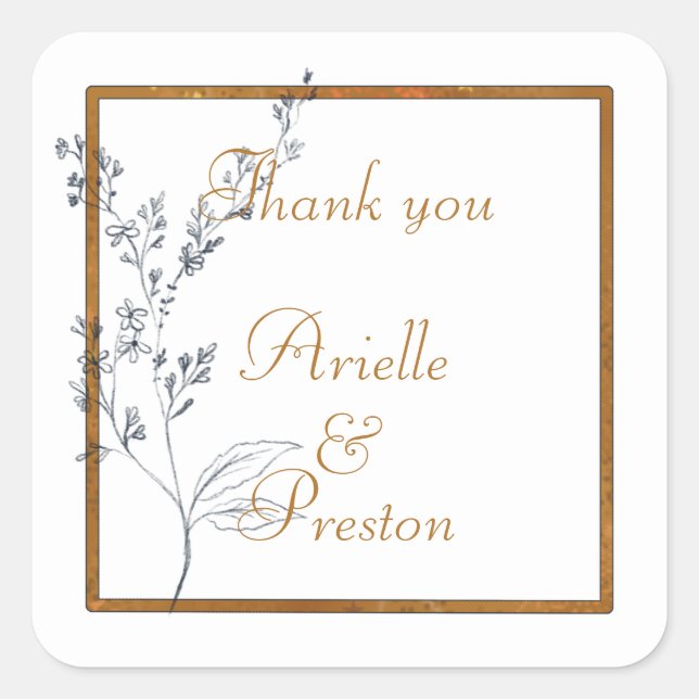 Classic Navy and Gold Square Stickers (Front)