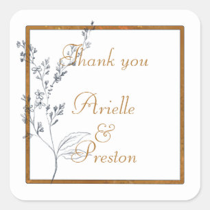 Classic Navy and Gold Square Stickers