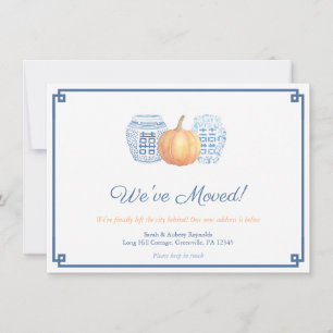 Classic Navy and Orange Pumpkin Change of Address Announcement