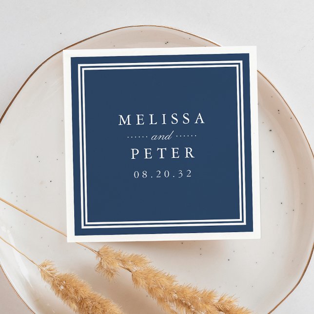 Classic Navy and White Wedding Napkin (Creator Uploaded)