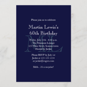 Classic Navy Birthday Invitation