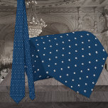 Classic Navy Blue And Silver Pin Dot Wedding Tie<br><div class="desc">A classic and elegant wedding neck tie in deep navy blue with a silver pin dot pattern.</div>