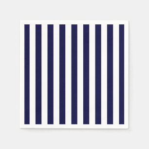 Classic Navy Blue and White Stripe Pattern Napkin