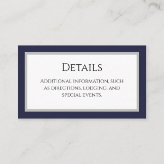 Classic Navy Blue Border Details Enclosure Card