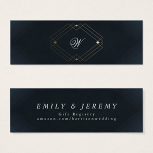 Classic Navy Blue Calligraphy Monogram Wedding