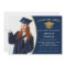 Classic Navy Blue Gold Photo Graduation