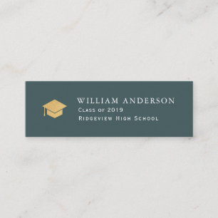 Classic Navy Blue Graduation Insert Name Card