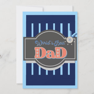 Classic Navy Blue Grey World's Best Dad  Holiday Card