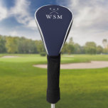 Classic Navy Blue Personalised Monogram Golf Clubs Golf Head Cover<br><div class="desc">Personalise the monogram in classic typography to create a unique golf gift and keepsake for any golfer. Designed by Thisisnotme©</div>