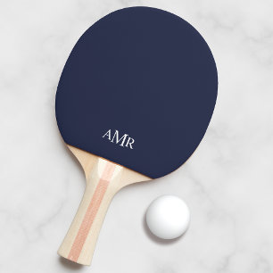 Classic Navy Blue Personalised Monogram Ping Pong Paddle