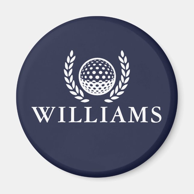 Classic Navy Blue Personalised Name Monogram Magnet (Front)