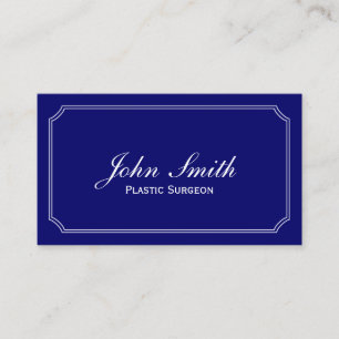 Classic Navy Blue Plastic Surgeon Business Card